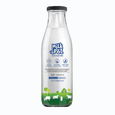 Fresh A2 Milk in Glass Bottles, Cow & Buffalo Milk